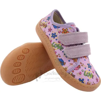 Chlapecké bačkory Dětské barefoot plátěnky Froddo G1700355-4 LILAC - vel. 38