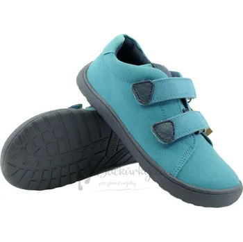 Chlapecké polobotky Dětské plátěné barefoot boty Protetika KORO tyrkys - vel. 35