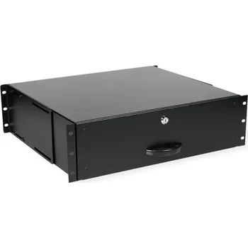 Rozvaděč Roline Uzamykatelná zásuvka do 19" rozvaděče, 3U, 400 mm, černá