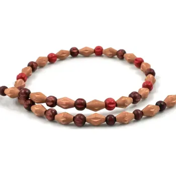 Náhrdelník Korále dřevěné hnědo-červené