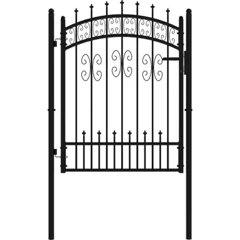 branka Plotová branka s kopím práškově lakovaná ocel 151091 103 x 125 cm černá