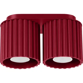 Stropní svítidlo Aura, 2x bordó hliníkové stínítko, (10 cm)