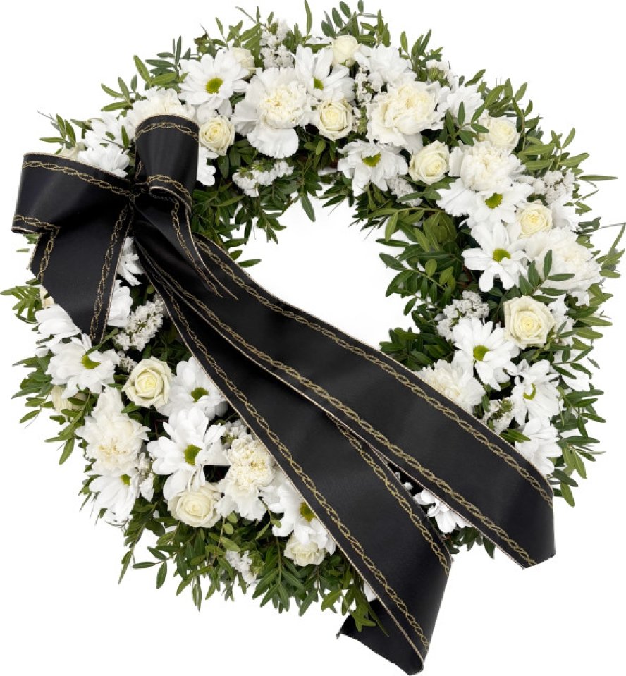 Smuteční věnec bílý Ø 38cm