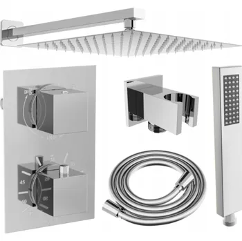 Mexen Cube DR02 podomítkový sprchový set s dešťovou sprchou 40x40 cm (6v1), chromová, 77502DR0240-00