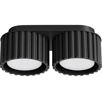 Stropní svítidlo Aura, 2x černé hliníkové stínítko, (6 cm)