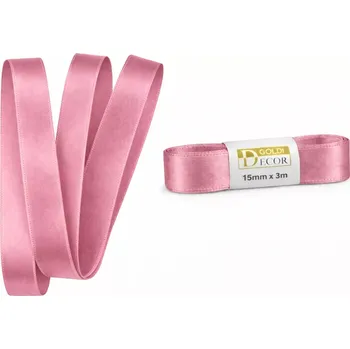 Stuha Stuha saténová starorůžová skládaná 15mm x 3m (6,-Kč/m) (Starorůžová saténová stuha, skládaná ( bez plastové cívky), kvalitní oboustranný satén)