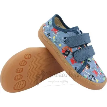 Chlapecké bačkory Dětské barefoot plátěnky Froddo G1700379-14 DENIM - vel. 30