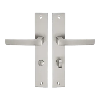 Dveřní kování Kuchinox Aster, klika na dveře na dlouhém kování pro WC zámek, satén matný, LAV-KAS_3M3A