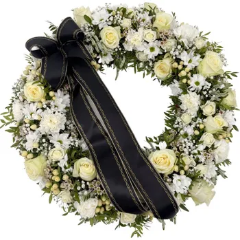 Věnec Smuteční věnec bílý Ø 50cm