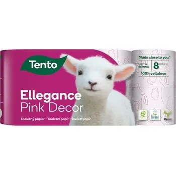 Toaletní papíry Tento Ellegance Pink Decor toaletní papír 3 vrstvy 8 rolí