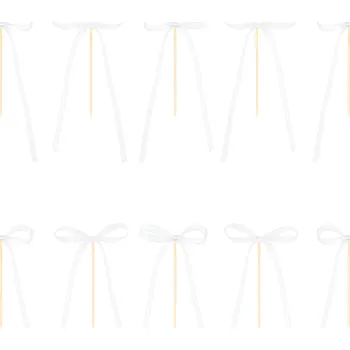 Zápich mašličky bílé 10ks - Party Pal