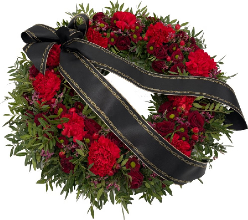 Smuteční věnec červený Ø 38cm