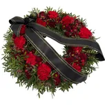 Smuteční věnec červený Ø 38cm