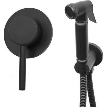 Vodovodní baterie Gamma Roy, podomítková bidetová baterie, černá matná, GMA-BRYBPT-BK