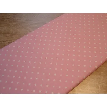 Pro útulný domov bavlněná látka RŮŽOVÁ s bílými puntíky 4 mm