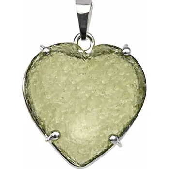 Přívěsek Stříbrný přívěsek s vltavínem srdce 37 0392