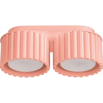 Stropní svítidlo Aura, 2x růžové hliníkové stínítko, (6 cm)