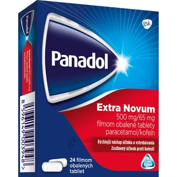 Lék Panadol Extra Novum tbl flm 500 mg/65 mg (blis.PVC/Al+Al/PET fólia) 1x24 ks