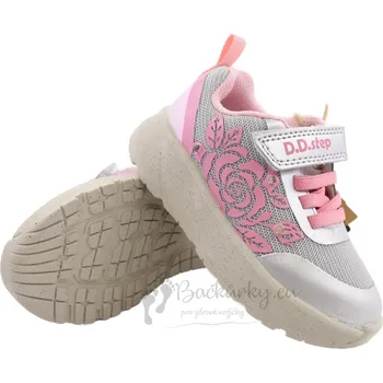 Chlapecké polobotky Dětské blikající tenisky D.D.STEP F083-51289D Silver - vel. 33