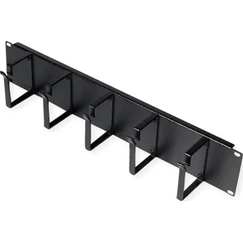 Rozvaděč Roline 19" vyvazovací panel 2U, 5 × kovový třmen "G" 85 × 60, černý