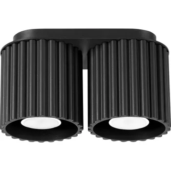 Stropní svítidlo Aura, 2x černé hliníkové stínítko, (10 cm)