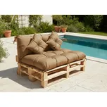 Polstr CARLOS SET color 44 cappuccino, sedák 120x80 cm, opěrka 120x40 cm, 2x polštáře 30x30 cm, paletové prošívané sezení Mybesthome mall VO