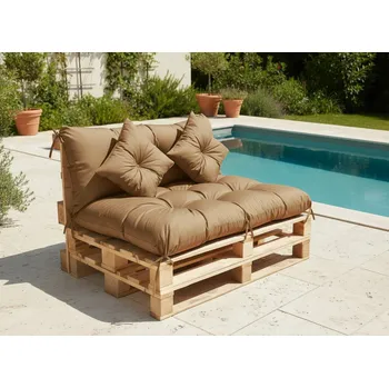 Polštář Polstr CARLOS SET color 44 cappuccino, sedák 120x80 cm, opěrka 120x40 cm, 2x polštáře 30x30 cm, paletové prošívané sezení Mybesthome mall VO