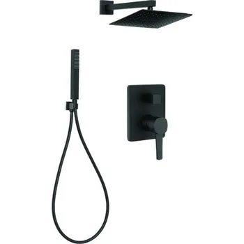 Sprchový set Invena Trend, podomítková sprchová sada s ruční a hlavovou dešťovou sprchou 25x25cm, INV-BS-02-0K4-V