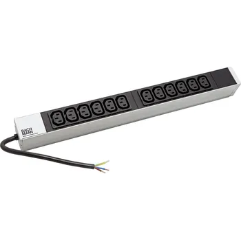 Rozvaděč Bachmann 19'' napájecí panel 1U, 12 × zásuvka C13, černá, 0,2 m bez koncovky (333.830) 333.830