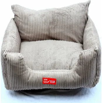 Pelíšek pro psa / kočku M - Manšestr gaučík - světlá šedá