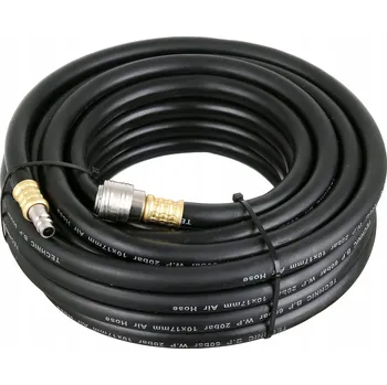 Příslušenství ke kompresoru PNEUMATICKÁ HADICE PRUŽNÁ GUMOVÁ 10X17MM 10M se RYCHLOSPOJKAMI SADA