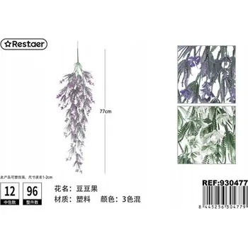 umělá květina Umělá závěsná rostlina 77 cm, netkaná textilie, zelená a fialová