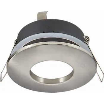 Halogenové očko stropní svítidlo s ochranným sklem stříbrná saténová škrábaná