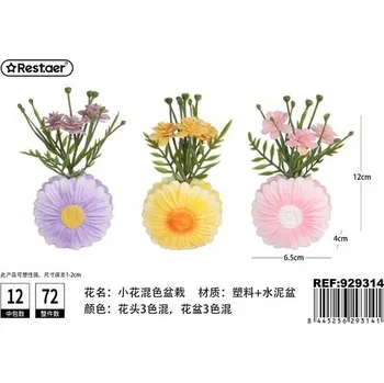 umělá květina Barevná sada umělých květin v květináči 12,5 cm