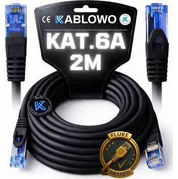 Síťový kabel LAN KABEL SÍŤOVÝ RJ45 CCA ETHERNET CAT.6A S/FTP 2M LANBERG