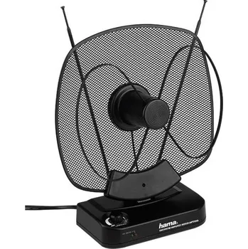 Televizní anténa Hama aktivní pokojová anténa VHF/UHF/FM, 40dB, černá