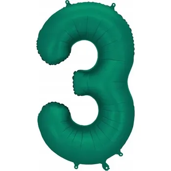 Balónek Fóliový balónek Číslice 3 - lahvově Zeleň - 86 cm