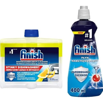 Mycí prostředek Finish 5x Power Actions Lemon Čistič myčky nádobí 2 x 250 ml