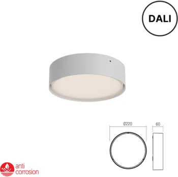 Venkovní osvětlení LED venkovní stropní svítidlo 22 cm 1890 lm 2700K+3000K IP65 bílá REDO NOX 91041-DALI