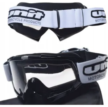 Motocyklové brýle UNIT NO.18 MOTOKROSOVÉ BRÝLE Enduro Cross Quad MX Černé, Čiré sklo