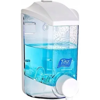 Dávkovač mýdla Ruční nástěnný dávkovač mýdla Titiz 400 ml bezbarvý, bílý