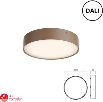 Venkovní osvětlení LED venkovní stropní svítidlo 30 cm 2803 lm 2700K+3000K IP65 rezavě hnědá REDO NOX 91047-DALI