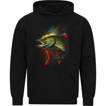 Pánská mikina Pánská mikina Neohrožená Štika (Velikost: 5XL, Barva: Černá)