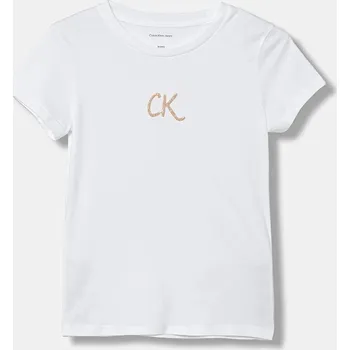 Chlapecké oblečení Dětské bavlněné tričko Calvin Klein Jeans IG0IG02972.128.176.9BYA bílá 00X, vel. 170