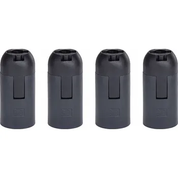 Objímka na žárovku Objímka E14 HLADKÁ, hladké tělo, patice pro žárovku, termoplast T210, ČERNÁ