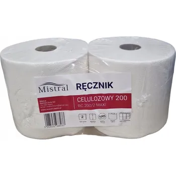 Utěrka Papírová utěrka Mistral celulóza 200m bílá celulózová čisticí utěrka 2 ks