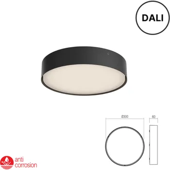 Venkovní osvětlení LED venkovní stropní svítidlo 30 cm 2803 lm 2700K+3000K IP65 černá REDO NOX 91048-DALI