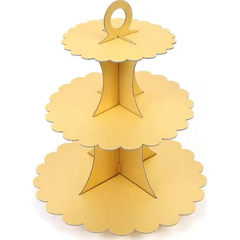 Zlatý papírový Podnos se třpytkami 3 patra