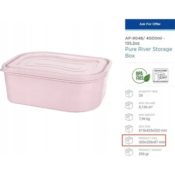 Úložný box Nádoba na potraviny 4L, ideální pro skladování