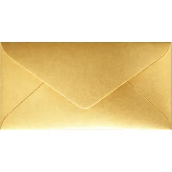 Obálka Mini obálky DL 16x8 cm 10 kusů na poukázky, peníze, vzkazy – zlaté